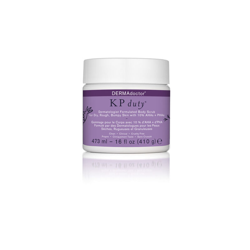dermadoctor kp duty exfoliating body scrub for dry, rough skin & keratosis pilaris with 10% ahas + bhas