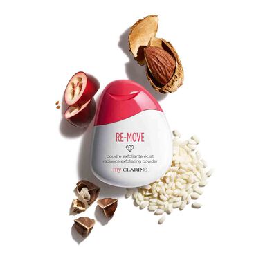 faces my clarins re move radiance exfoliating powder