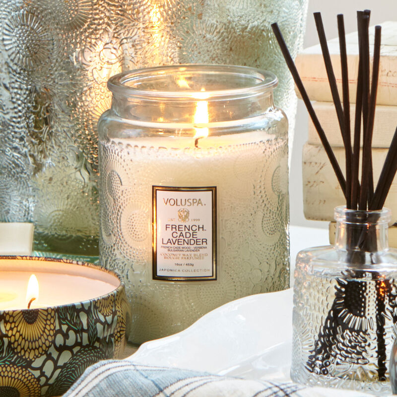 voluspa french cade lavender large jar candle