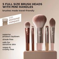 faces new nudes 2 0 on the glow mini brush kit   mirrored compact  6 piece set