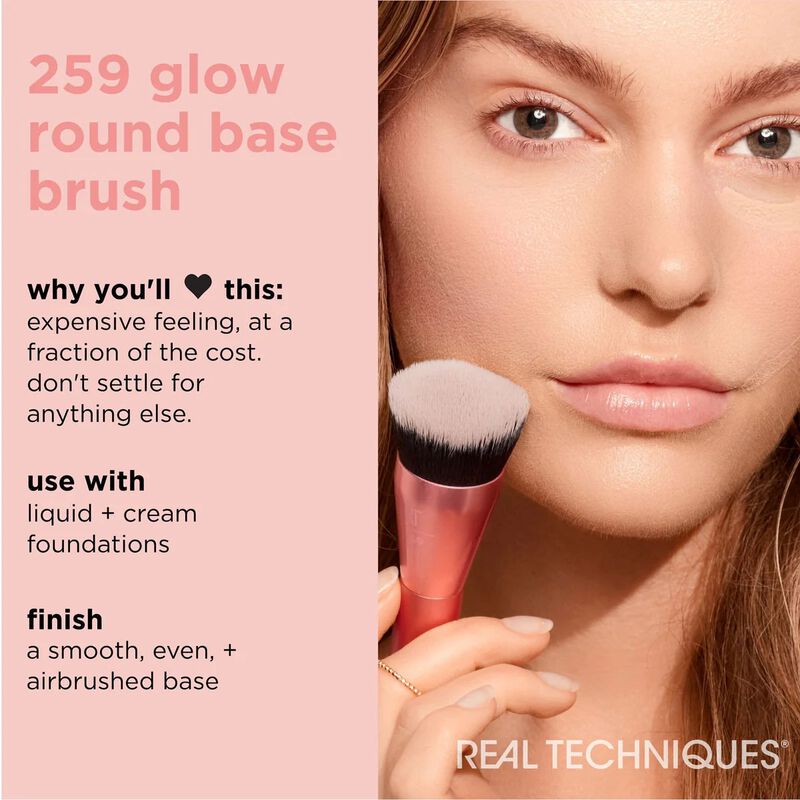 real techniques glow round base makeup brush