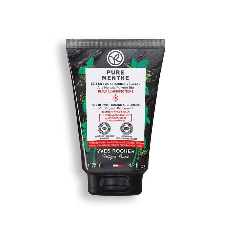 yves rocher 7 in 1 botanical charcoal with organic peppermint pure menthe