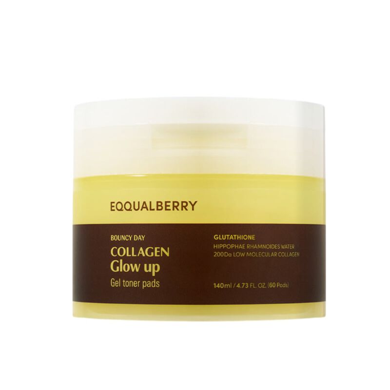 eqqualberry collagen glow up gel toner pads
