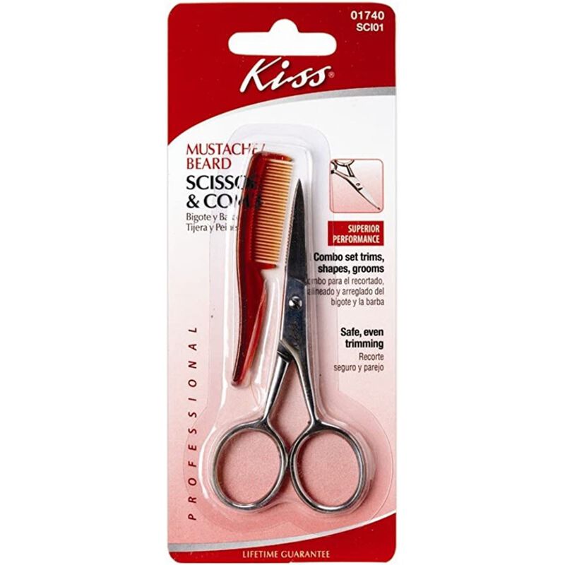 kiss kiss mustach/beard scis&comb #sci01101(7403