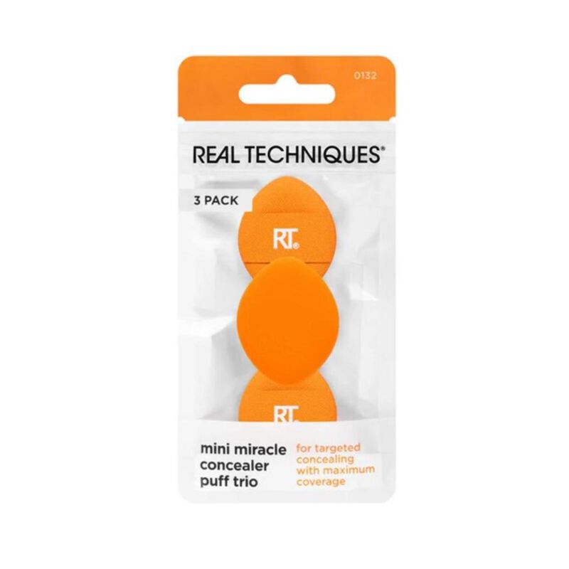 real techniques mini miracle concealer puff trio