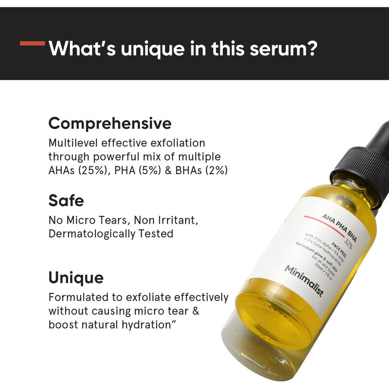 minimalist aha pha bha 32% face peel