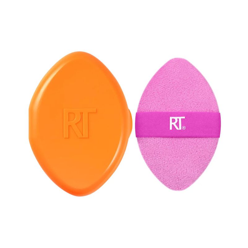 real techniques 2 in 1 powder puff and travel case