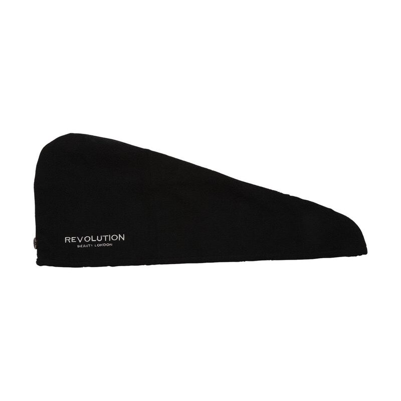 revolution 2pk plain microfibre hair wraps black white