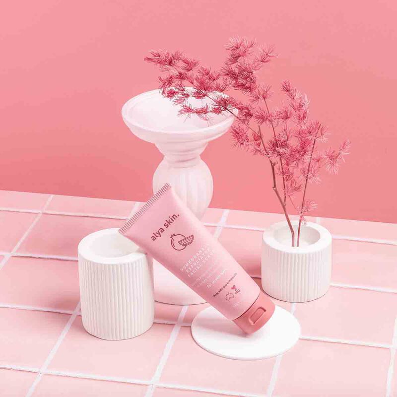 alya skin pomegranate exfoliator facial scrub 100g