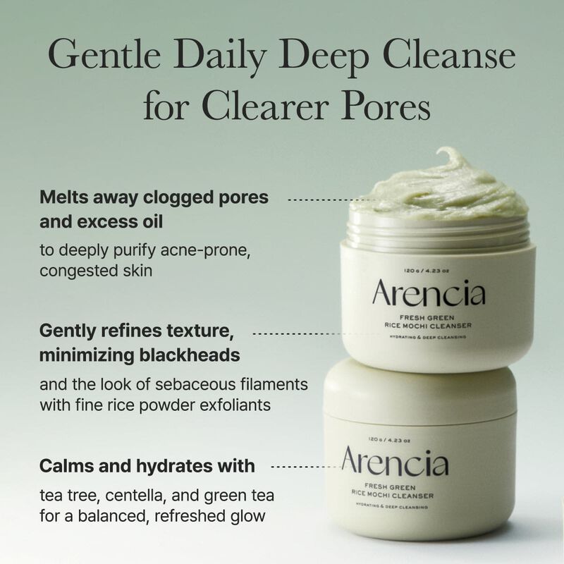 arencia fresh green rice mochi cleanser