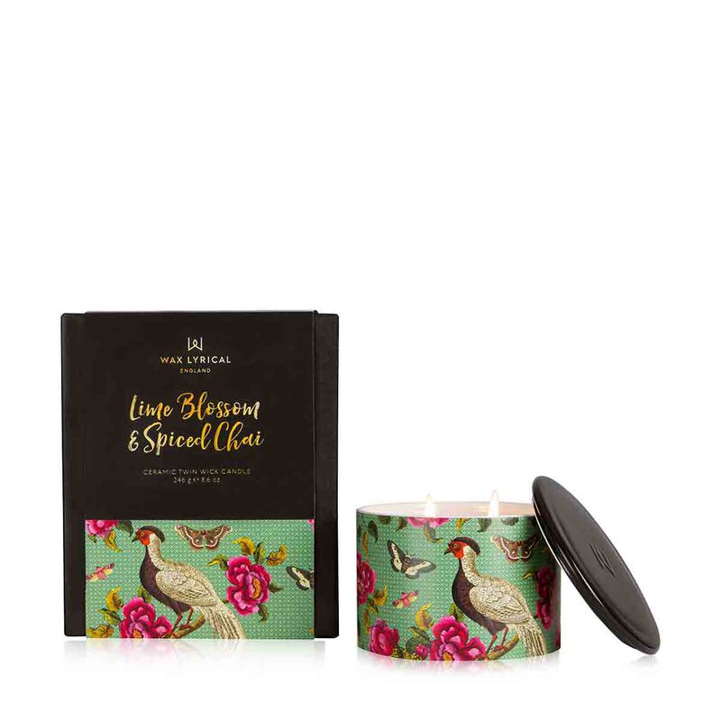 wax lyrical street mythology large lime blossom and spiced chai wax fill candle
