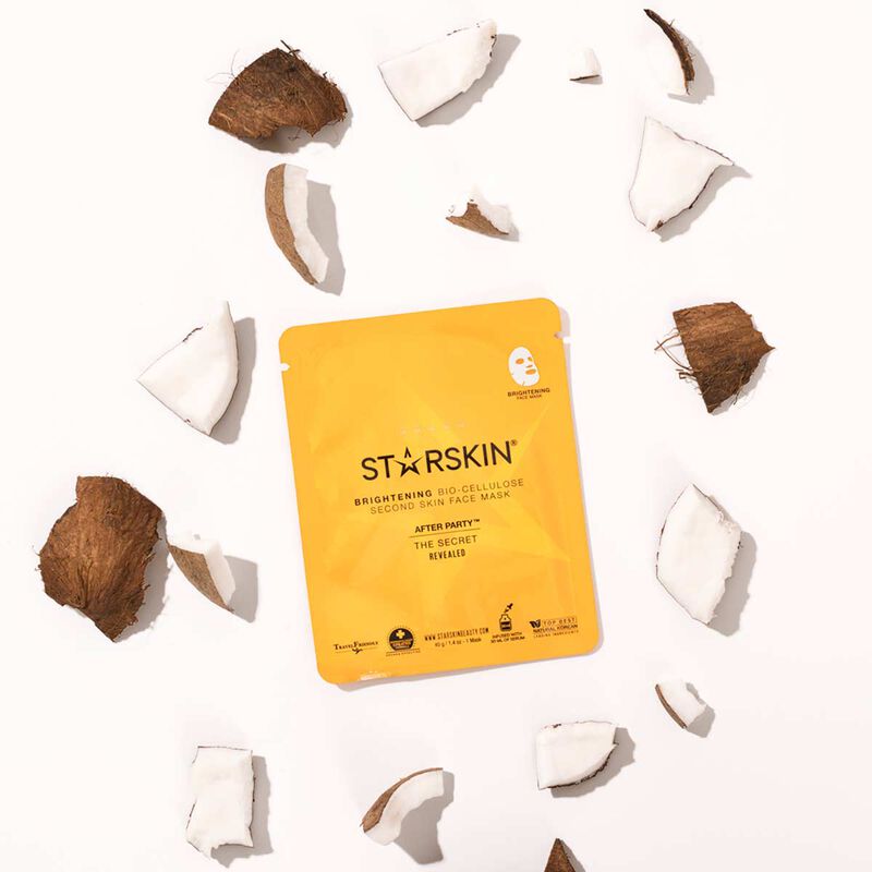 starskin after party coconut biocellulose second skin brightening face mask