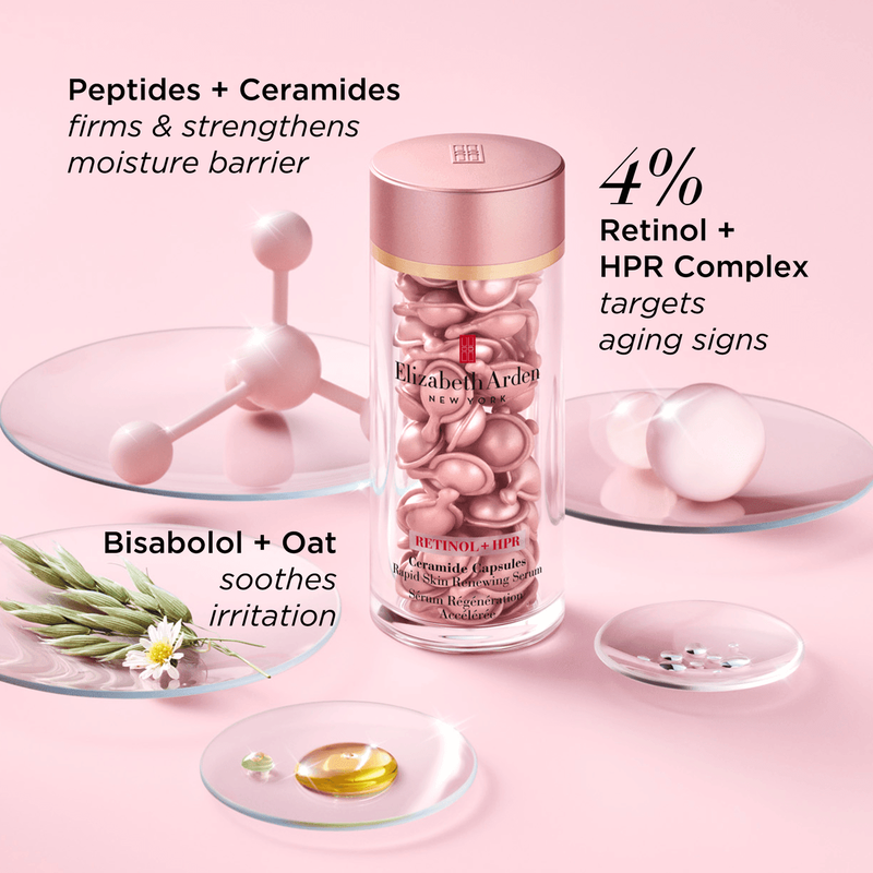 elizabeth arden retinol + hpr ceramide capsules rapid skin renewing serum