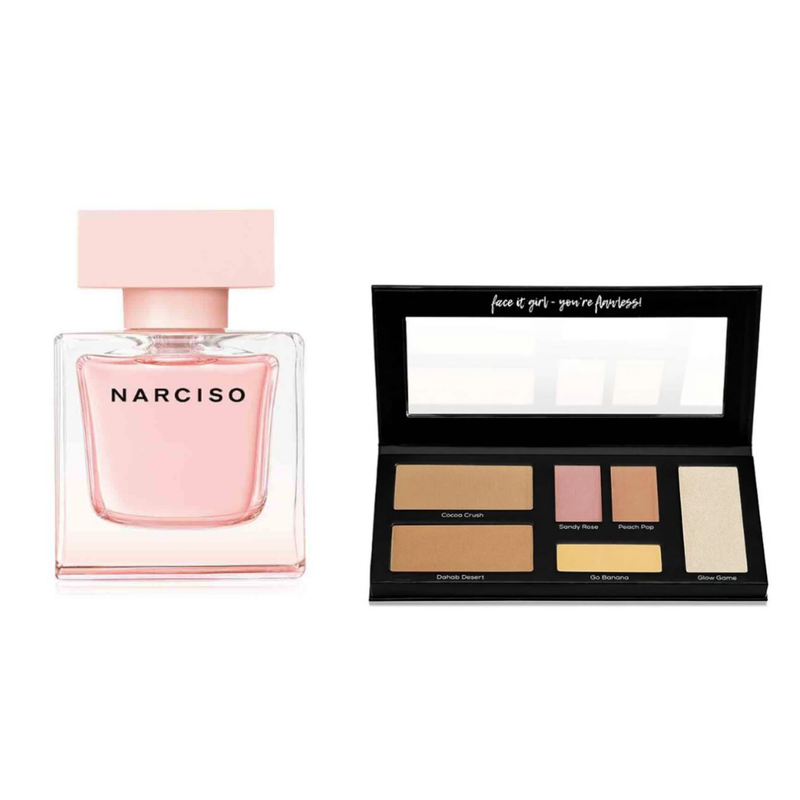 narciso cristal women edp 90 ml x  let's face it all in one face palette
