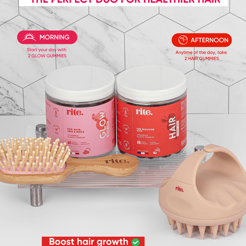 rite gift set hair+glow sugar free gummies