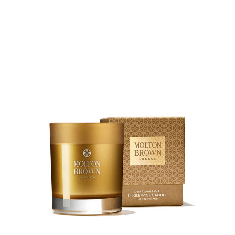molton brown oudh accord & gold single wick 180g