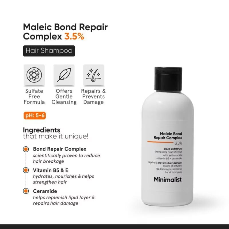 minimalist maleic bond repair complex 3.5% hair shampoo
