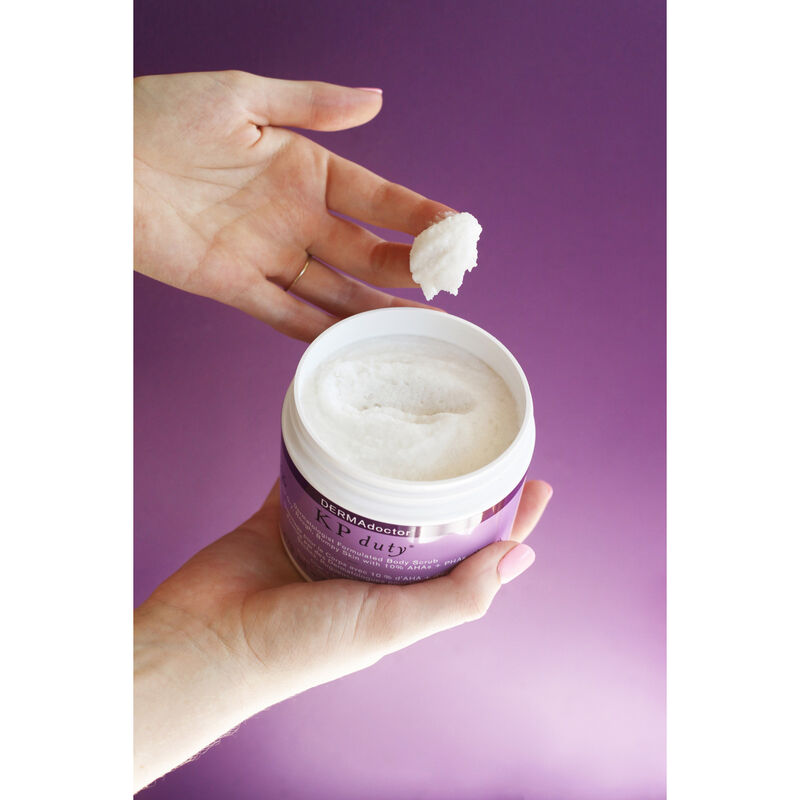 dermadoctor kp duty exfoliating body scrub for dry, rough skin & keratosis pilaris with 10% ahas + bhas