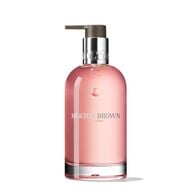 Delicious Rhubarb & Rose Fine Liquid Hand Wash Glass Bottle faces delicious rhubarb rose fine liquid hand wash glass bottle