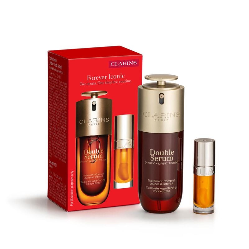 clarins forever iconic double serum  set