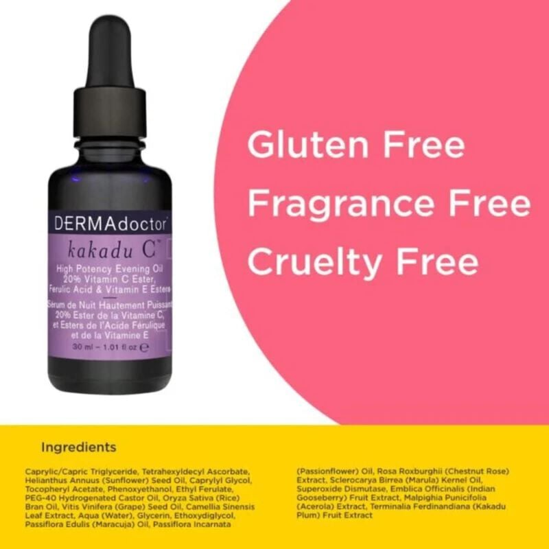 dermadoctor kakadu c 20% vitamin c e ferulic acid evening oil