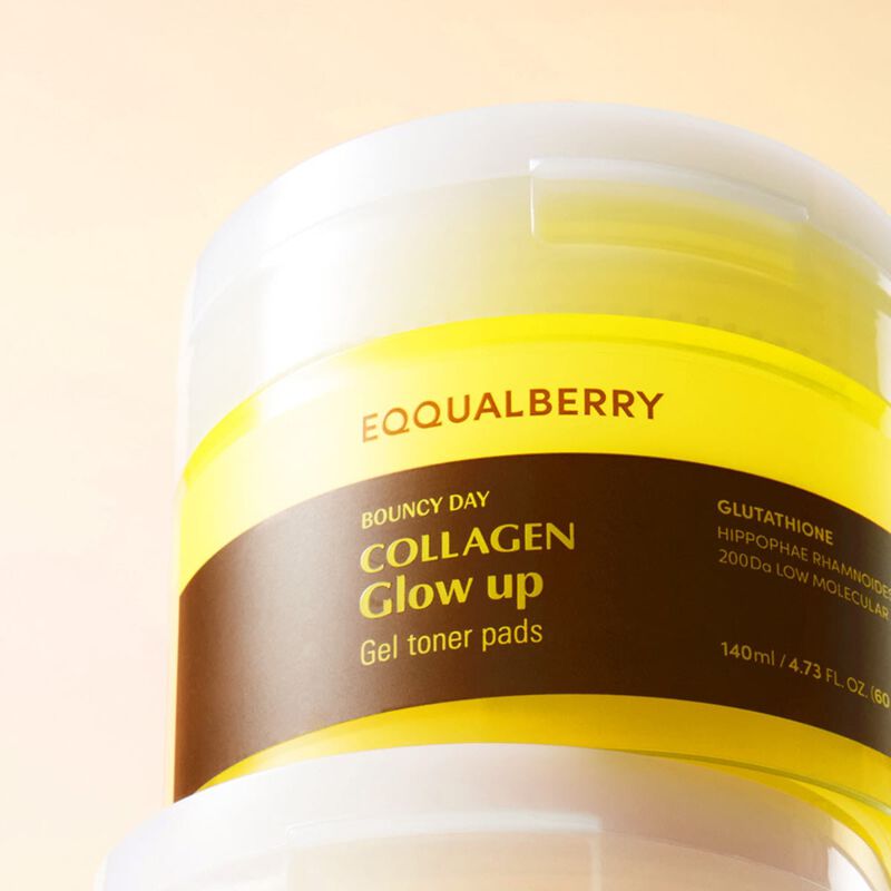 eqqualberry collagen glow up gel toner pads