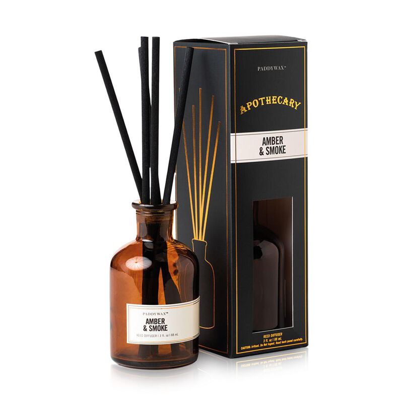 paddywax apothecary amber glass diffuser amber & smoke