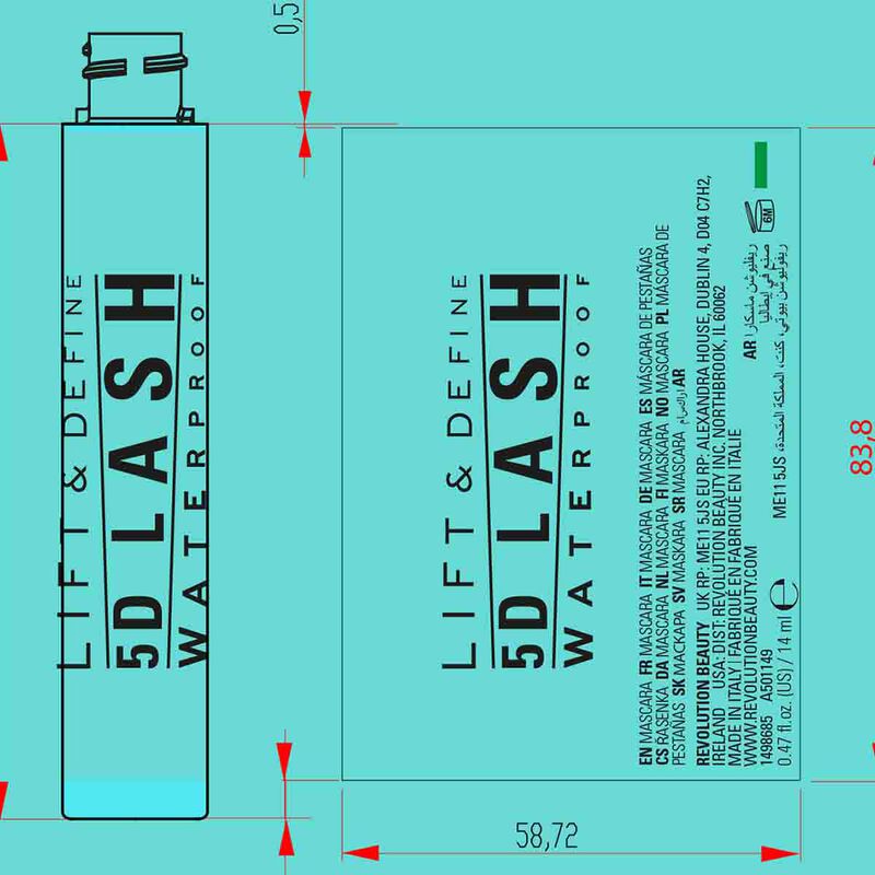 revolution 5d lash waterproof mascara