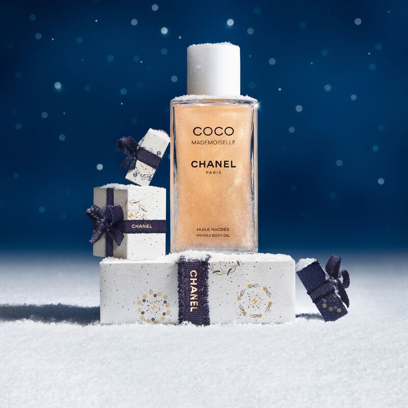 chanel coco mademoiselle pearly body oil  festive edition