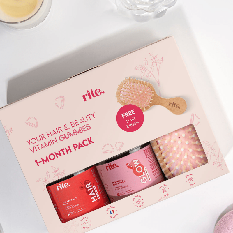 rite gift set hair+glow sugar free gummies