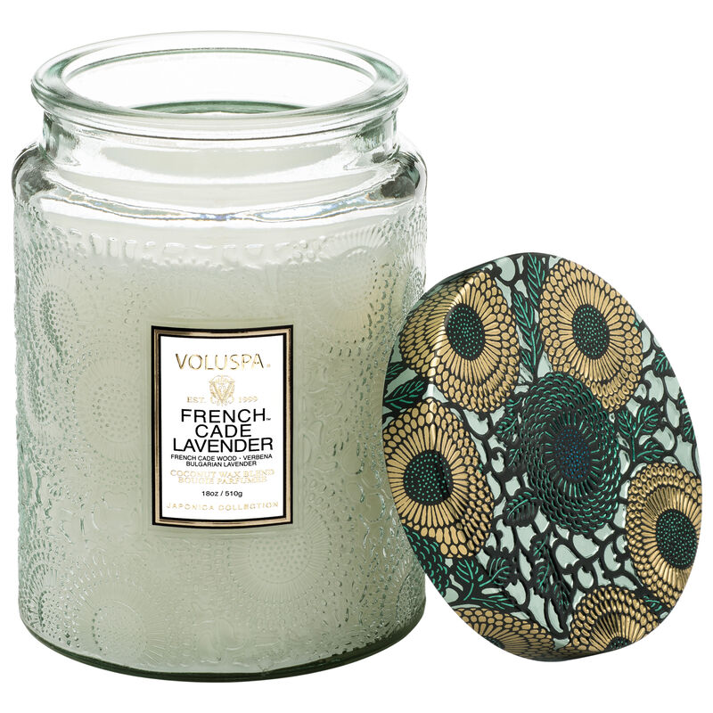 voluspa french cade lavender large jar candle