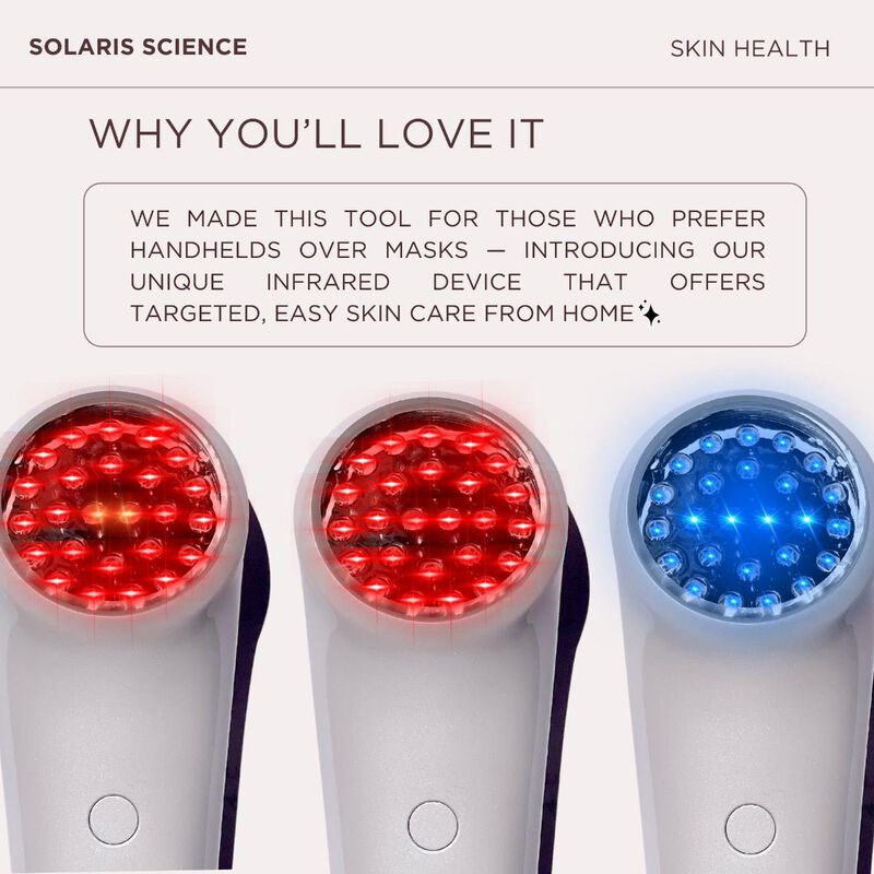 solaris laboratories ny visispec handheld ir + led light therapy massager