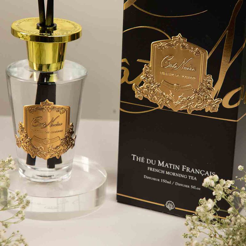 cote noire reed diffuser french morning tea with gold badge 150ml