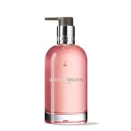 Delicious Rhubarb & Rose Fine Liquid Hand Wash Glass Bottle faces delicious rhubarb rose fine liquid hand wash glass bottle