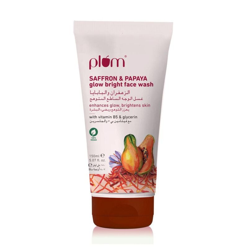 plum saffron & papaya glow bright face wash
