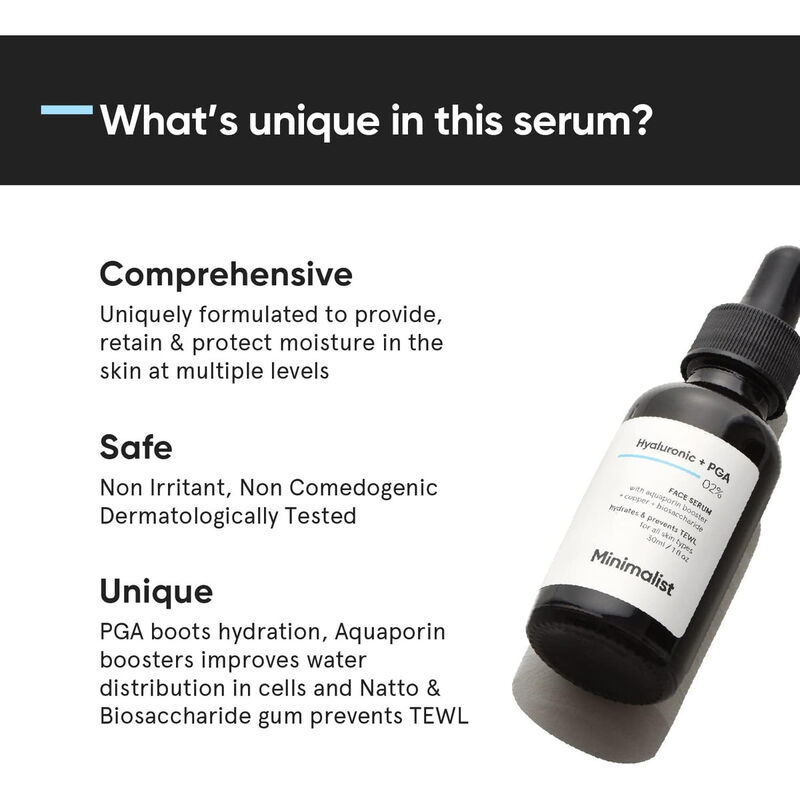 minimalist hyaluronic acid and pga 2% face serum