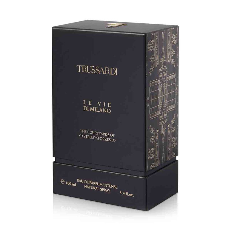trussardi le vie di milano the courtyards of castello sforzesco eau de parfum intense 100ml