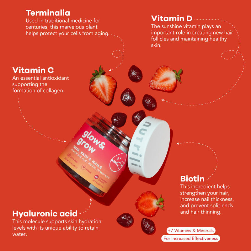 nutrili glow and grow sugar free gummies supplement