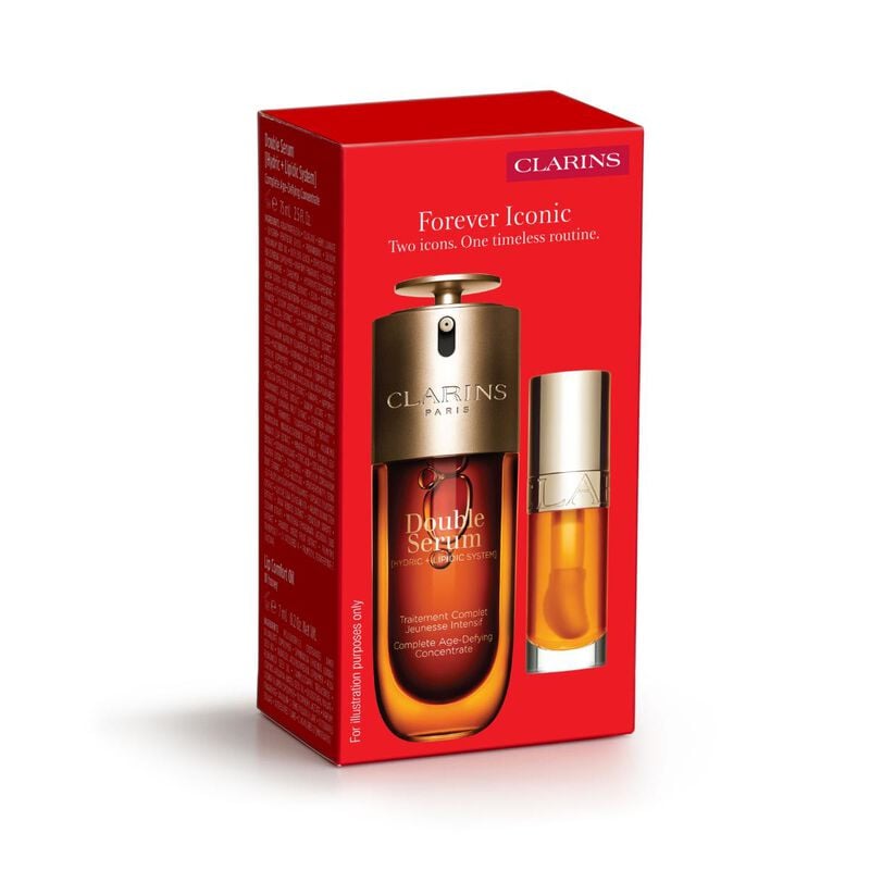 clarins forever iconic double serum  set