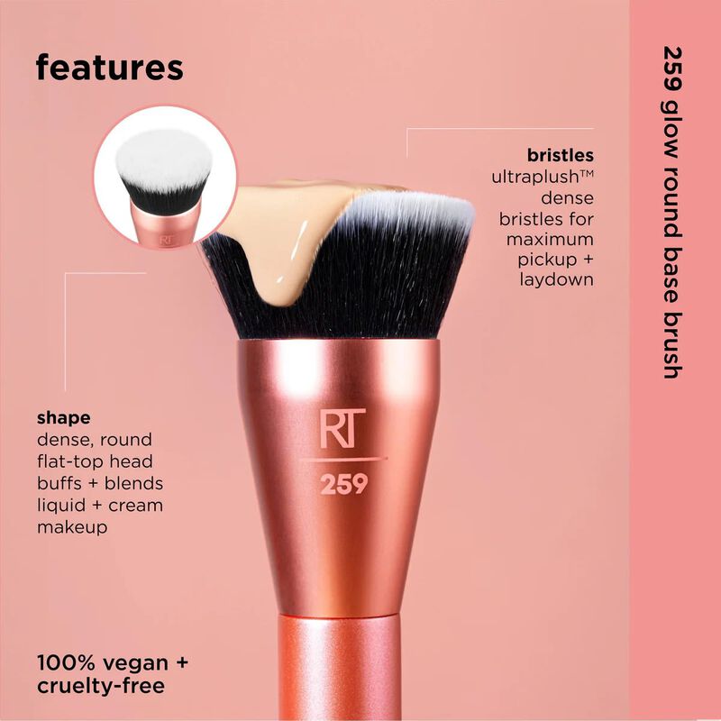 real techniques glow round base makeup brush
