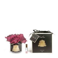 faces home diffuser five rose carmine red in black glass with gold badge