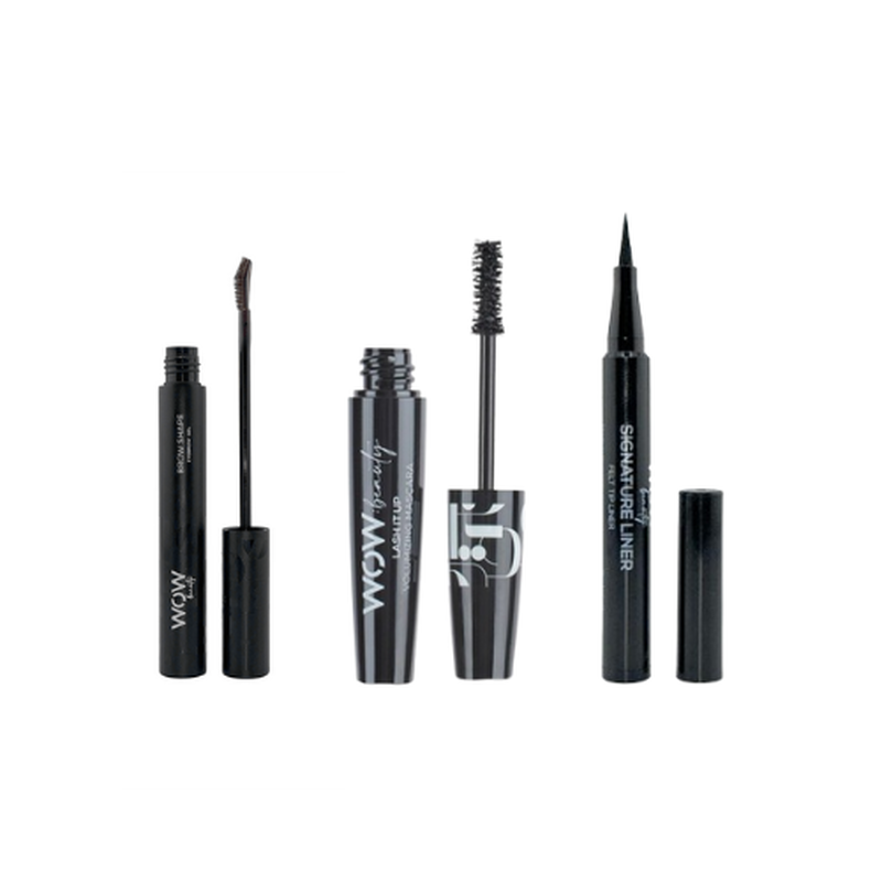mini signature liner x brow shape eyebrow (brown) x lash it up mascara