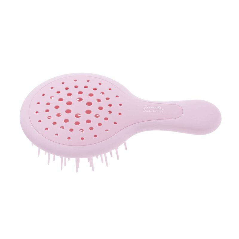 janeke mini superbrush compact silicon hairbrush rose