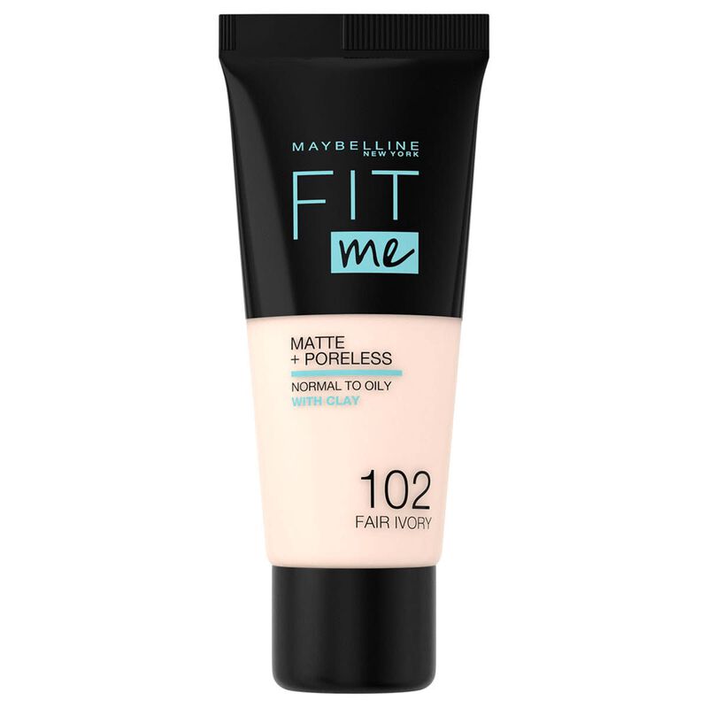 maybelline new york fit me matte & poreless foundation 102 fair ivory