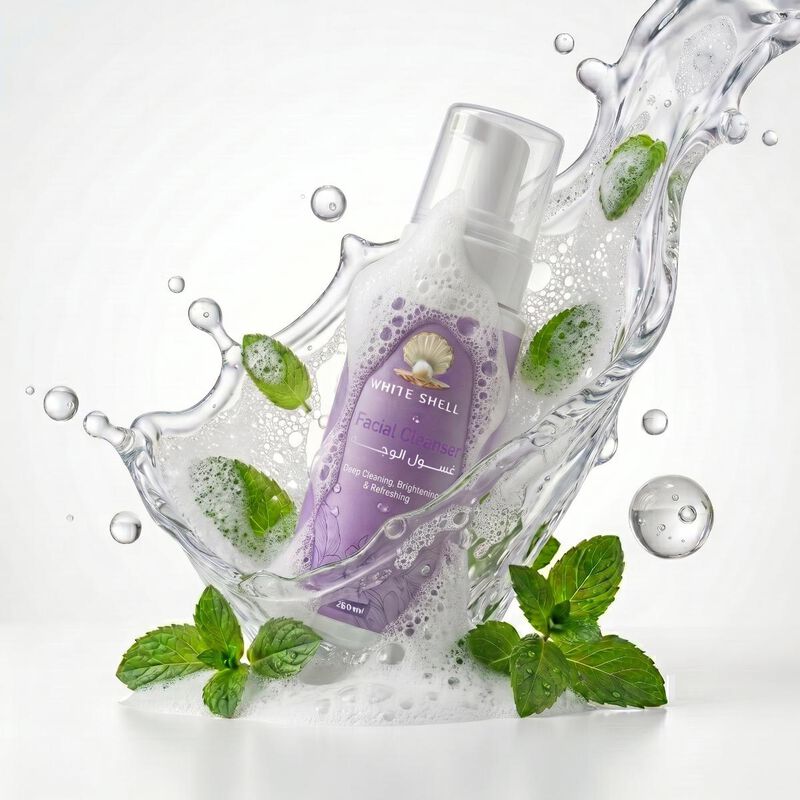white shell deep cleansing facial foam