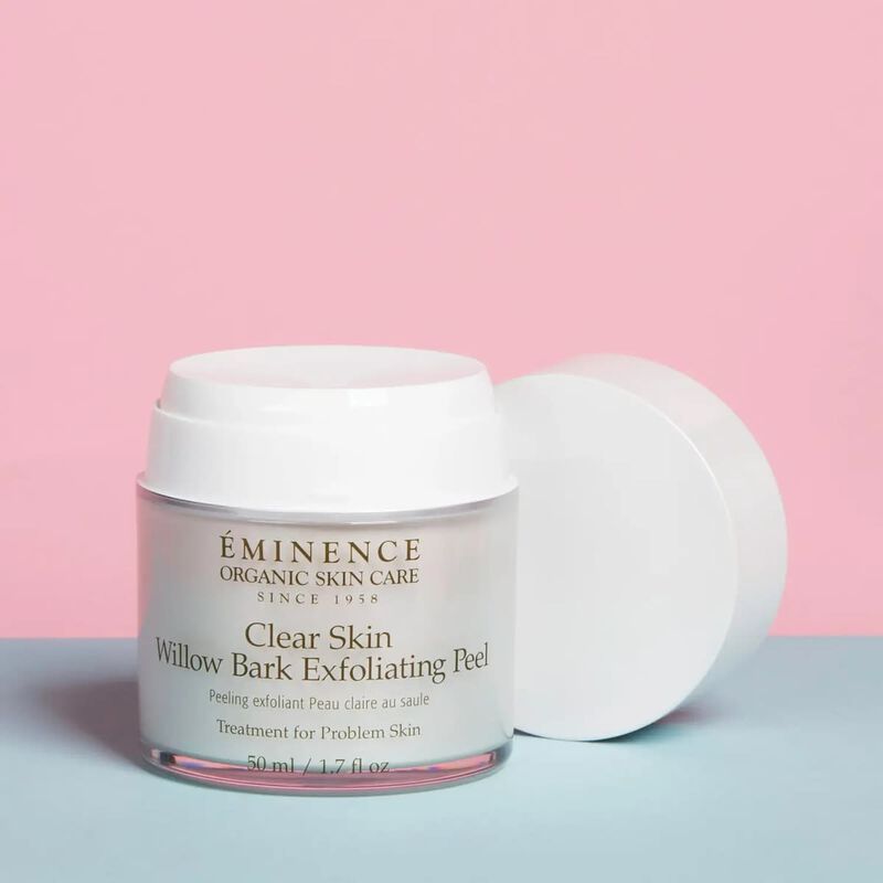 eminence organic skin care clear skin willow bark exfoliating peel