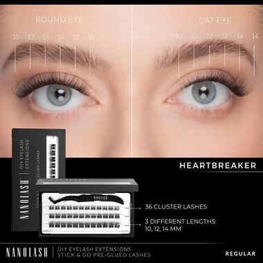 DIY Stick & Go Pre-glued Lashes Heartbraker Regular faces diy stick go pre glued lashes heartbraker regular
