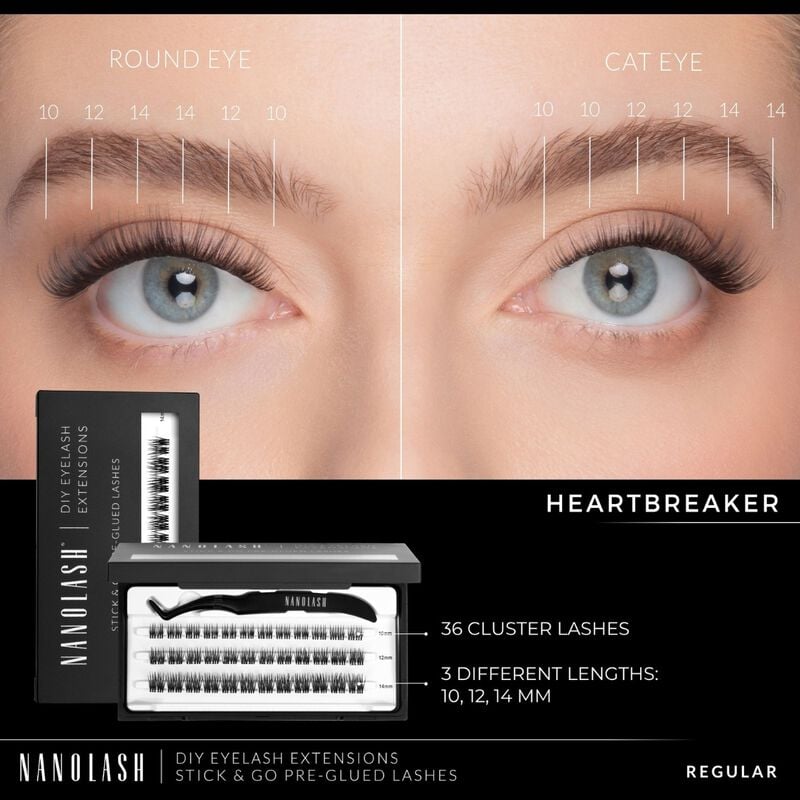 nanolash diy stick & go preglued lashes heartbraker regular
