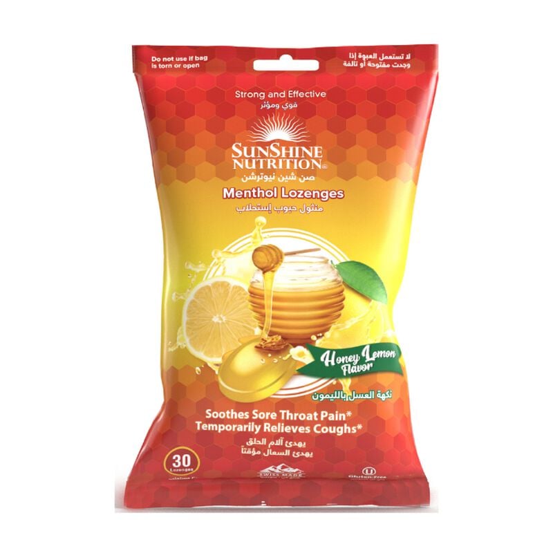 sunshine nutrition menthol lozenges honey lemon