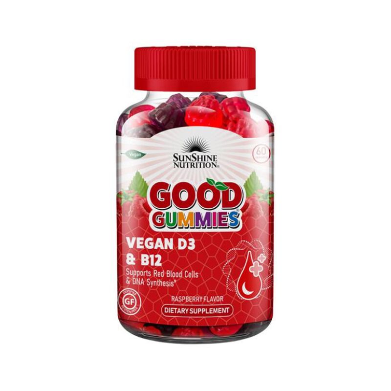 sunshine nutrition good gummies vegan d3 and b12 gummies